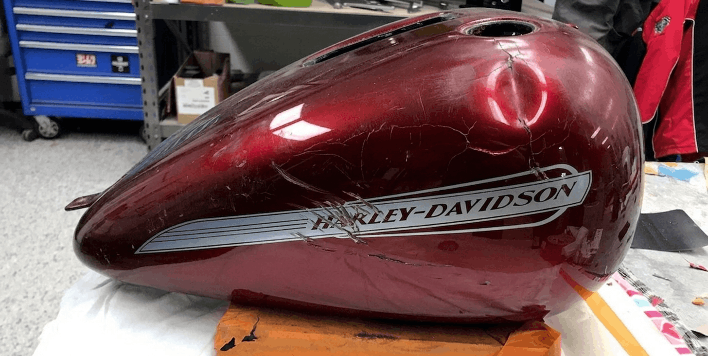 After — candy red respray complete